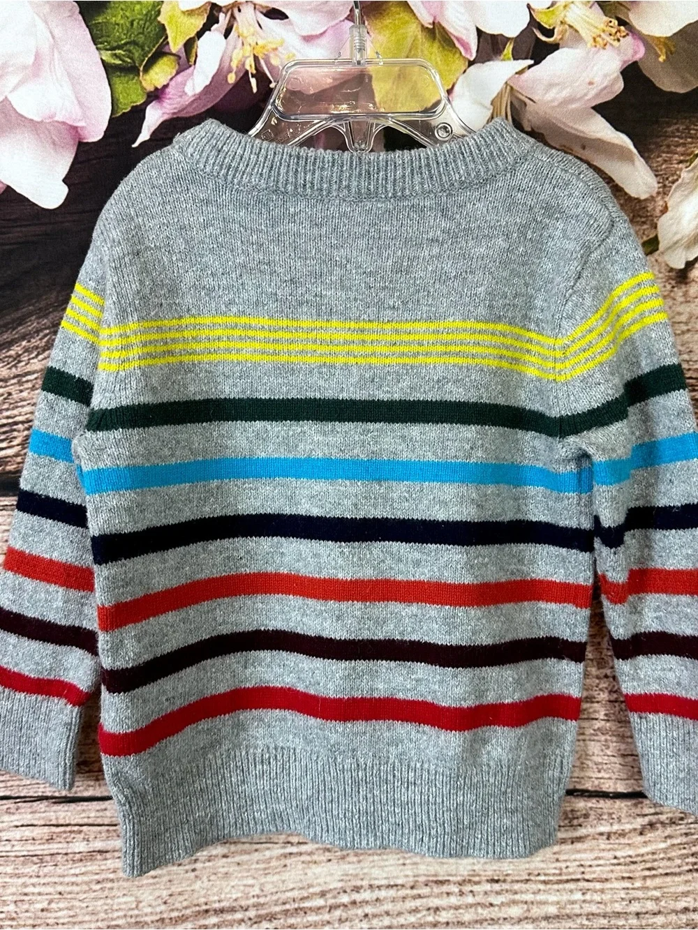 Toddler Boys Cotton Wool Multicolored Striped Knit Sweater Pullover